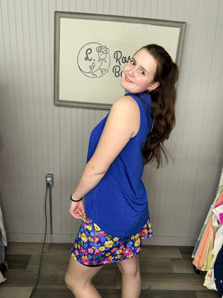 Dear Scarlett Floral Skort- Royal Multi