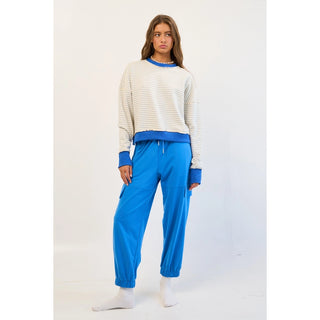 The Greii Striped Sweatshirt with Cross Back Detail