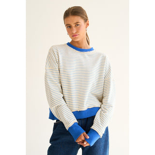 The Greii Striped Sweatshirt with Cross Back Detail