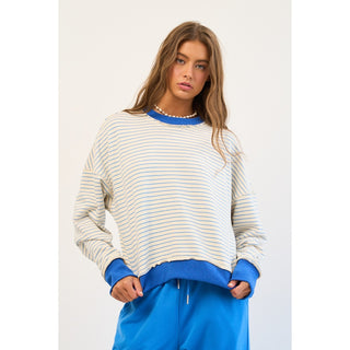 The Greii Striped Sweatshirt with Cross Back Detail