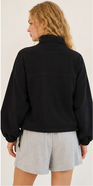 Greii - Premium Terry Half-Zip Pullover - Black
