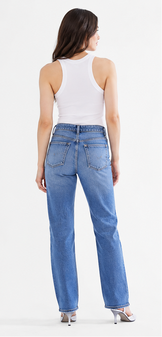 Mica Denim - High Rise Slim Straight Leg - Medium Wash