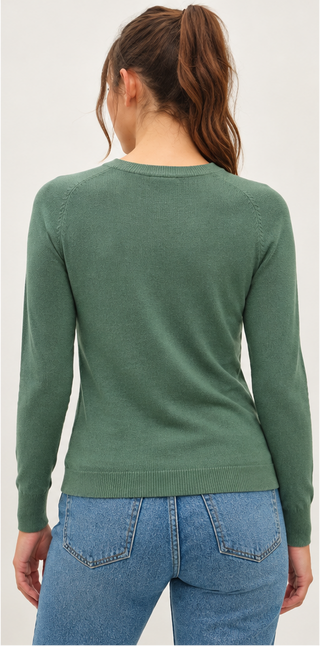 Be Cool - Cashmere-Feel Crew Neck Sweater - Hunter Green