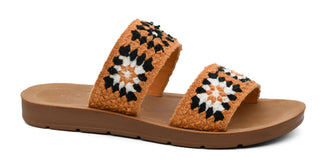 Corkys Toodles Crochet Strap Slide Sandal Black