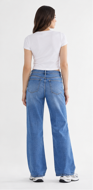 Mica Denim - High Rise Wide Leg - Medium Wash