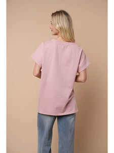 White Birch Short Sleeve Solid Knit Top