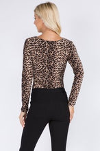Load image into Gallery viewer, Yelete Long Sleeve Cheetah Print Bodysuit
