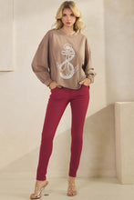 Load image into Gallery viewer, Yelete Women&#39;s Nautical Anchor Graphic Long Sleeve Cotton Top
