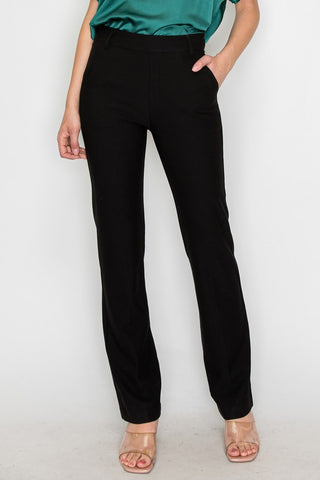 Yelete Straight-Leg Ponte Pants - Black