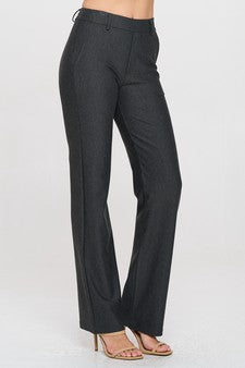 Yelete Straight-Leg Ponte Pants - Charcoal