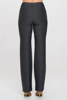 Yelete Straight-Leg Ponte Pants - Charcoal