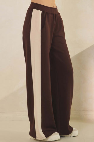 Yelete Relaxed UltraComfy Two Tone Wide-Leg Pants