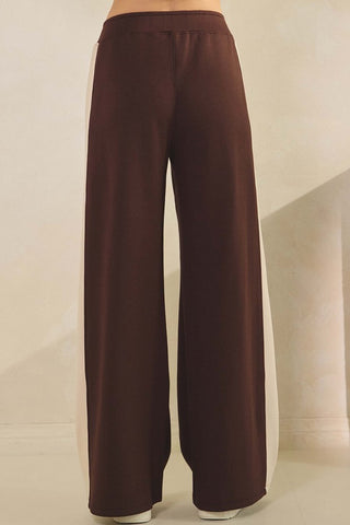 Yelete Relaxed UltraComfy Two Tone Wide-Leg Pants
