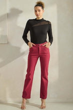 Load image into Gallery viewer, Yelete Mock Neck Mesh Panel Long Sleeve Top
