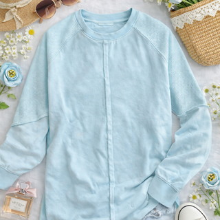 Jady K Waffle Sleeve Raglan Top