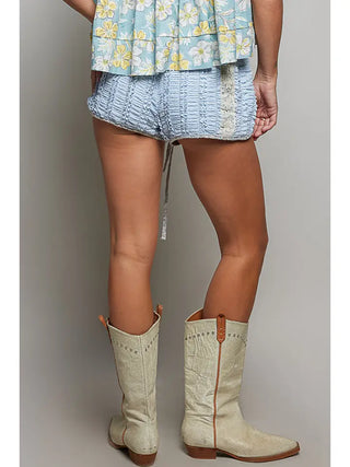 Pol - Floral Star Patch Lace Short Pants