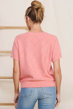 Load image into Gallery viewer, Allie Rose Short Sleeve Diamond Pointelle Top
