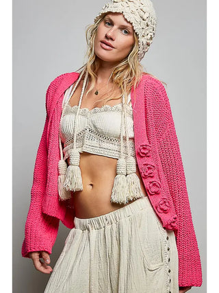 Pol Clothing - Long Sleeve Exaggerated Sweater Cardigan