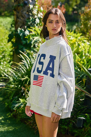 BUCKETLIST USA/America Print Reversible Sweatshirt