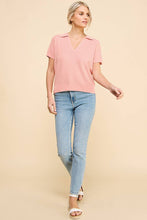 Load image into Gallery viewer, Allie Rose - Fine Gauge Short Sleeve Textured Polo
