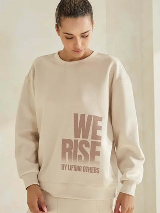 Yelete “We Rise” Scuba Sweatshirt- Oatmeal