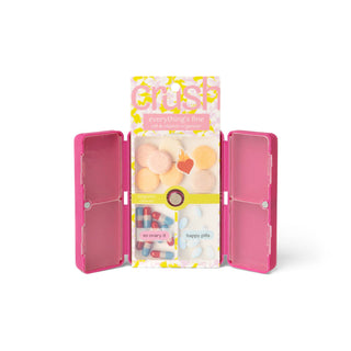 Crush “Everything’s Fine” Pill & Vitamin Organizer – Compact Travel Case with 7 Compartments