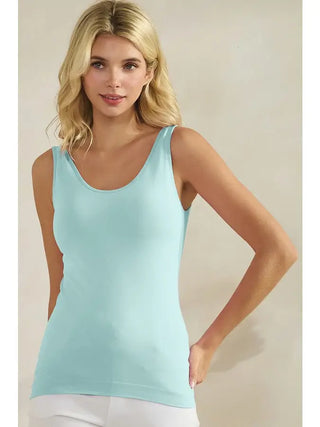 Yelete Reversible Tank with Built-In Bra | Two-Way Boutique Essential - Baby Blue