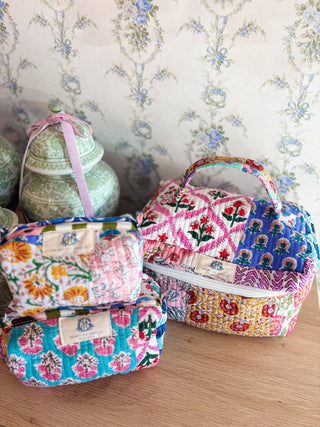 Heart of Grace - Wildflower Patch | Quilted Cosmetic Bags-set of 3