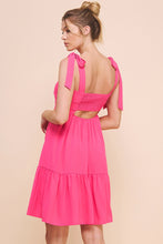 Load image into Gallery viewer, Allie Rose Soft Textured Crepe Tie Strap Dress- Magenta
