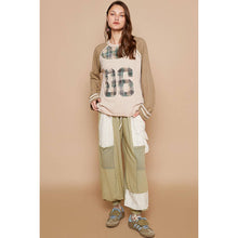 Load image into Gallery viewer, POL Clothing - Plaid Patch “06” Graphic Raglan Top
