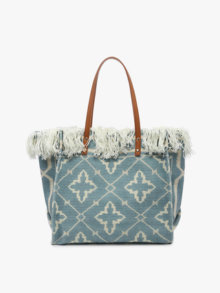 Jen & Co. - Madison Handwoven Fringe Tote – Woven Cotton Bag
