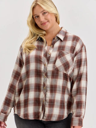 Be Cool - Plaid Flannel Shirts - Brown