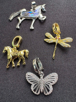 Horse, Butterfly & Dragonfly Charm Pendants