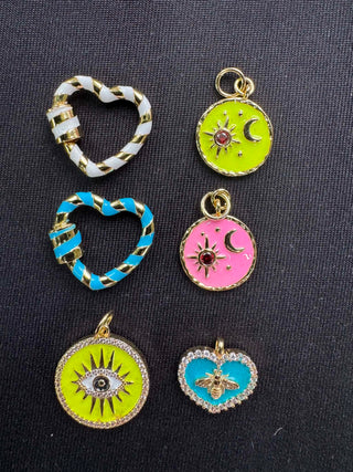 Assorted enamel statement charms