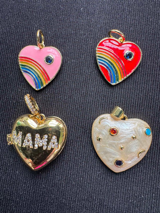 Assorted heart charm pendants