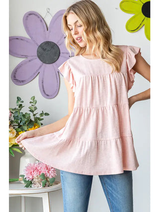 Heimish - Solid Tiered Top - Blush