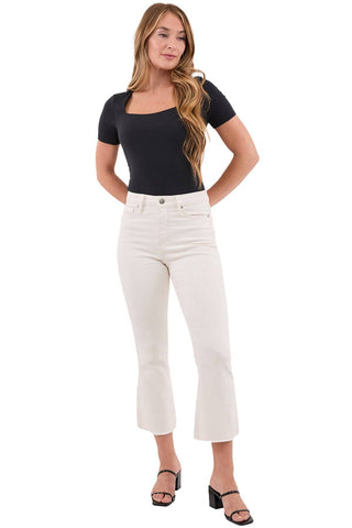 RFM - Mia High Rise Bootcut Cropped Frayed Jeans-RP202234
