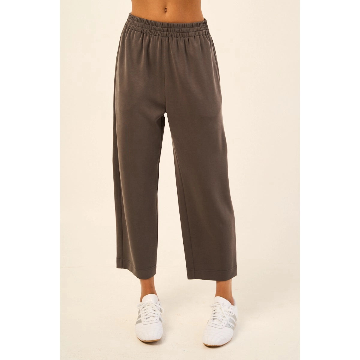 Charcoal Mist Modal Blend Wide Leg Pants – Soft Stretch Lounge Pants