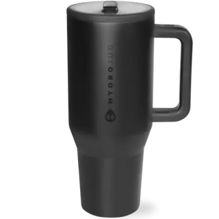 Black HydroJug 40 oz Traveler Tumbler with ergonomic handle and sleek design.