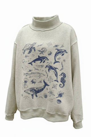 BUCKETLIST INC - IT2594-OCEAN | 'OCEAN' Graphic Reversible Sweatshirt