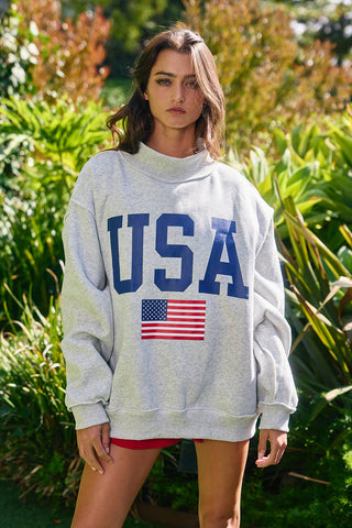 BUCKETLIST USA/America Print Reversible Sweatshirt
