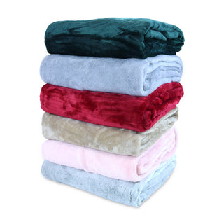 Arkwright Home - Throw Blanket, Assorted Colors, Coral Fleece Fabric 50x60