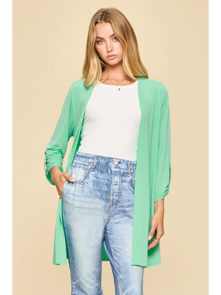 Dear Scarlett Lightweight Open-Front Cardigan- Crushed Mint