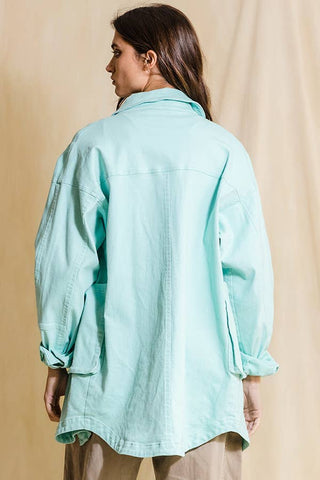 BUCKETLIST - Oversized Cargo Shacket - Mint
