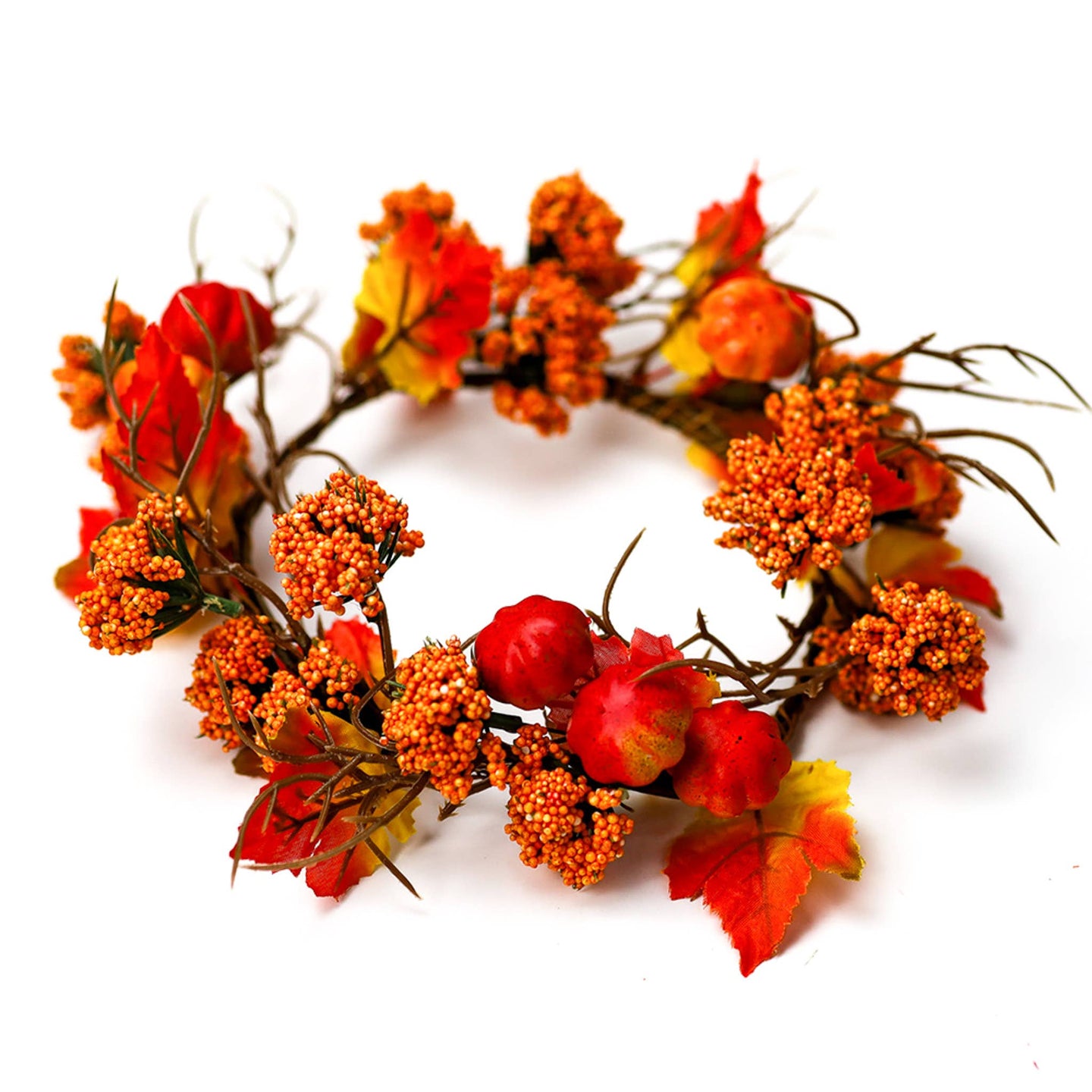 A Cheerful Giver - Maple Leaves & Pumpkins Candle Ring