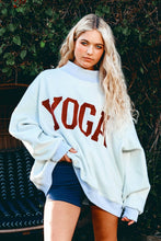 Load image into Gallery viewer, BUCKETLIST &#39;PILATES &amp; YOGA&#39; Print Reversible Mockneck Sweatshirt
