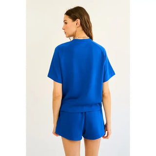 The Greii - Lightweight Short Sleeve Top - Cobalt Blue