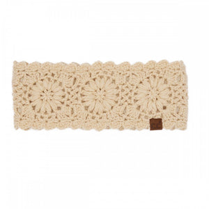 CC Flower Crocheted Headwrap – Cozy One Size Winter Ear Warmer