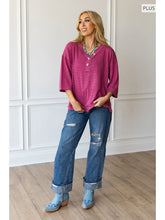 Load image into Gallery viewer, Button Down Two Tone Thermal Top
