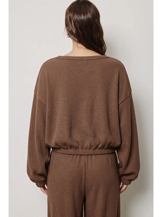 Charlotte Avery - Cinch Waist Sweatshirt - Brown